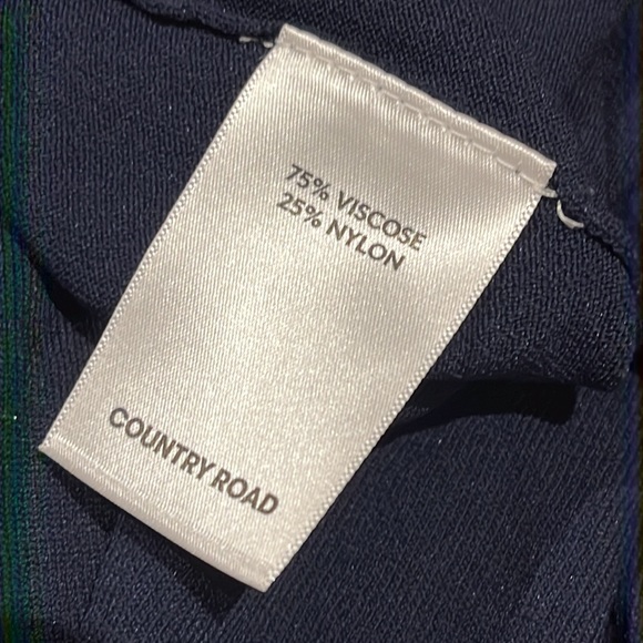 COUNTRY ROAD Navy Blue Stretch Belted Tie Front Summer Knit Casual Midi Dress - Picture 13 of 13